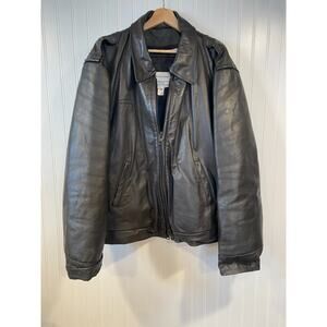 Taylor's Leatherware Leather Jacket Size 52 ex-Police Jacket dark brown W/Liner